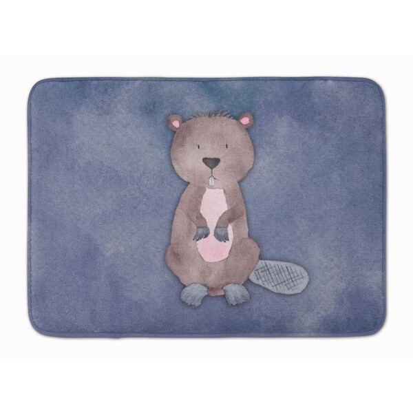 Carolines Treasures Beaver Watercolor Machine Washable Memory Foam Mat BB7392RUG - main